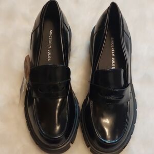 Sincerely Jules Shiny Black Loafers